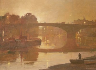 Nacht, Kew Bridge, 1989 von Trevor Chamberlain